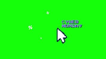 cyber maandag pixel kunst muis cursor Klik animatie Aan groen scherm chroma sleutel voor online uitverkoop. video
