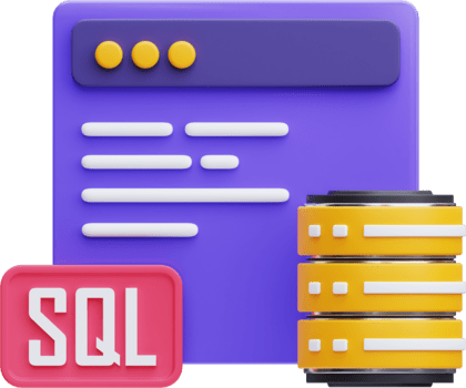 3d sql code icône sur transparent Contexte png
