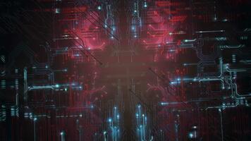 ljus pulserande kretsar animera speglad teknologisk landskap visuella video