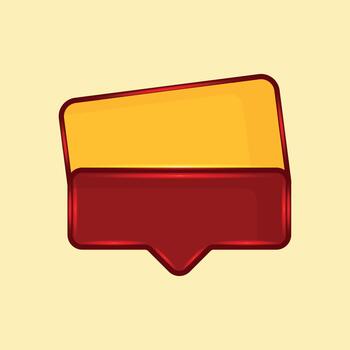 rojo cuadrado botón icono ilustración con blanco habla burbuja modelo diseño elemento vector