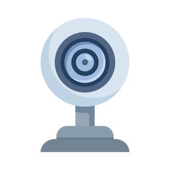 Webcam and conferencing device , symbolizing calls, online meetings, remote communication, digital interaction, and essential equipment for modern remote work setups. vector