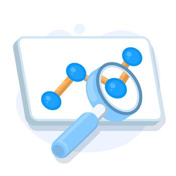 ilustración demostración sitio web analítica con mínimo y nivel de verificación indicadores, simbolizando datos investigación, actuación auditorías, kpi seguimiento, y tendencia evaluación. vector