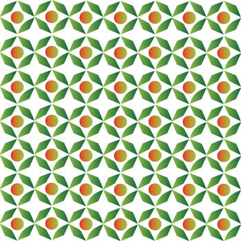 Abstract geometric seamless pattern design with green and orange shapes vector