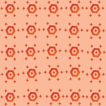 Textile seamless pattern background with hexagon and star shapes vector