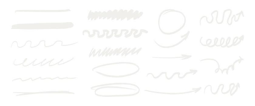 A set of Cloud Dancer lines and curves, including a wavy line, a squiggly line, and a curved arrow vector