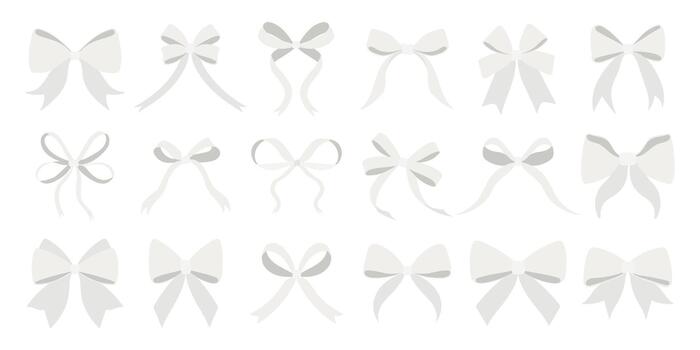 A set of Cloud Dancer bows with a white background vector