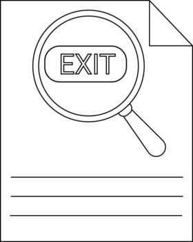 Magnifying glass over the word EXIT on a document with lines vector
