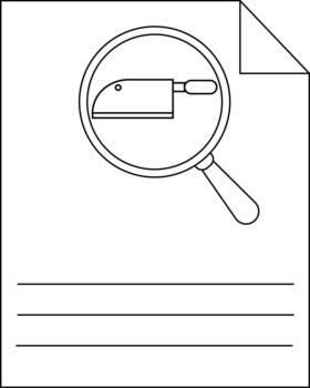 Document with magnifying glass over cleaver text lines below corner fold vector