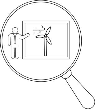 viento turbina presentación es visto mediante un aumentador vaso vector