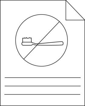 un advertencia firmar en papel un cepillo de dientes con un línea mediante eso vector