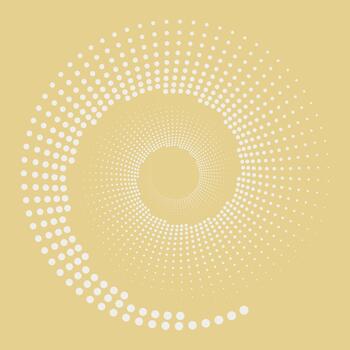 Circle Cloud Dancer dots. Design element for frame, logo, tattoo, web pages, prints, posters, template, abstract backgrounds. Geometric minimalist art. Optical illusion backdrop. vector