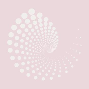 Circle dots background in Cloud Dancer colour. Geometric minimal art wallpaper. Optical illusion backdrop. Trendy design element for frame, logo, tattoo, web page, print, poster, abstract background. vector