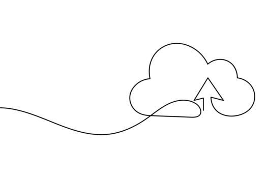 Cloud storage continuous line drawing minimal style isolated. vector