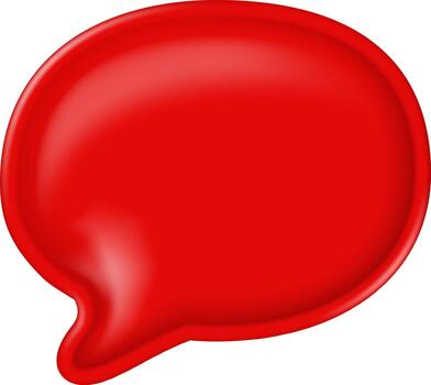 lustroso rojo habla burbuja. blanco 3d charla icono para mensaje y comunicación. vector