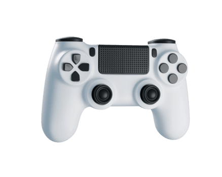 bianca senza fili gioco controllore. gamepad con pulsanti e joystick per gioco. 3d rendere png