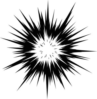 Abstract black and white explosion burst graphic element. vector