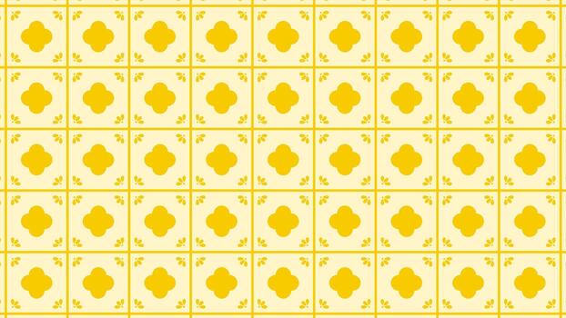 Mediterranean-inspired pattern with repeating yellow geometric florals on a soft cream background. vector