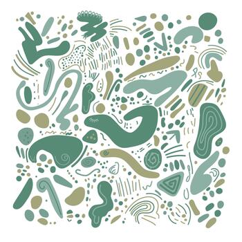 A fun artwork with rounded shapes and soft lines. Creativity and playful minimalism. vector