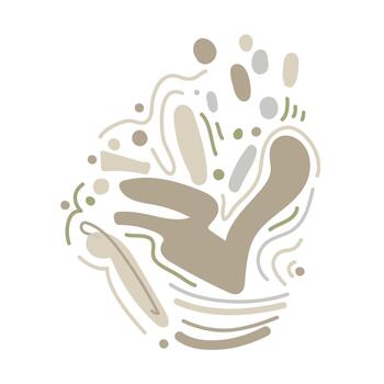 A fun abstract rounded shapes and soft lines. Creativity and playful minimalism. vector