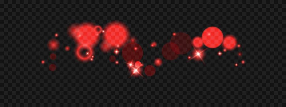 Abstract red light background featuring shimmering bokeh circles, glitter particles, and gentle glow effects with warm holiday sparkle and smooth atmospheric haze vector