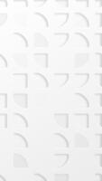 Minimalist white abstract background with an elegant pattern of quarter circle quadrant cutout shapes. This clean modern vertical design is full HD and a seamless loop. video