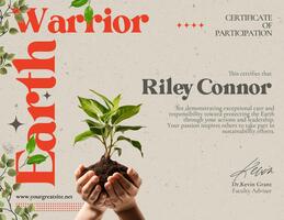earth day certificate template design ideas