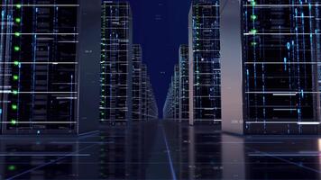 molntjänster-big-data server rumstransport-bakgrund video