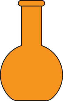 limpiar naranja laboratorio matraz ilustración, un sencillo gráfico elemento para Ciencias educación, química proyectos, y investigación conceptos, simbolizando esencial laboratorio herramientas png