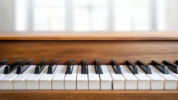 A close up of a piano with white keys photo