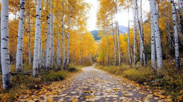 Aspen trees in autumn photo