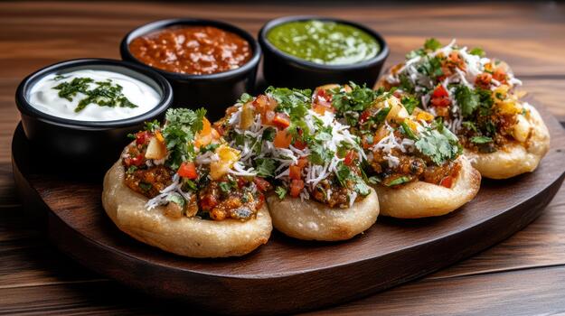 A plate with four different types of food on it photo