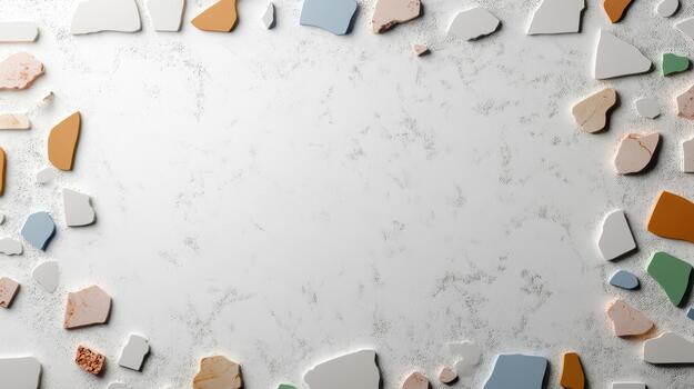 A square frame made of colorful pieces of marble photo