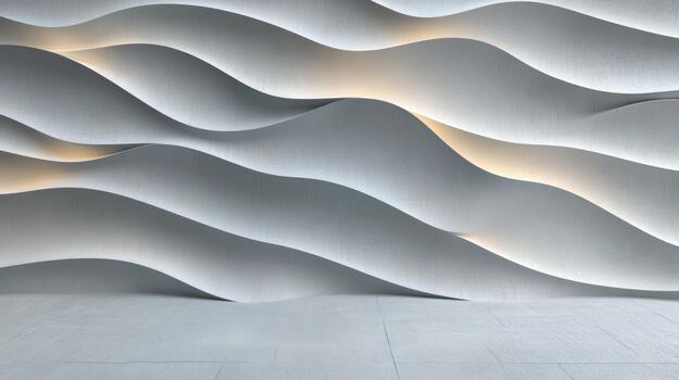 A wall with a large wavy pattern photo