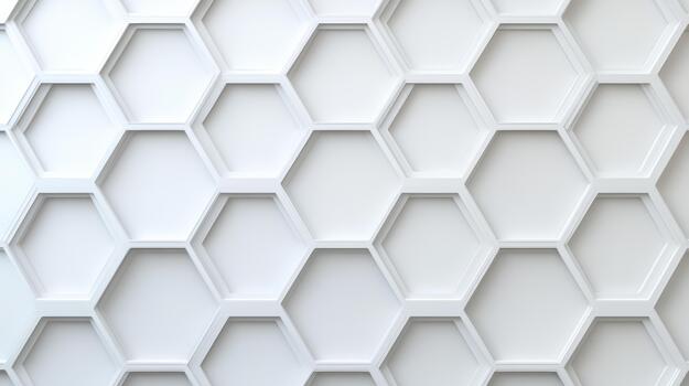 White hexagonal pattern on a wall photo