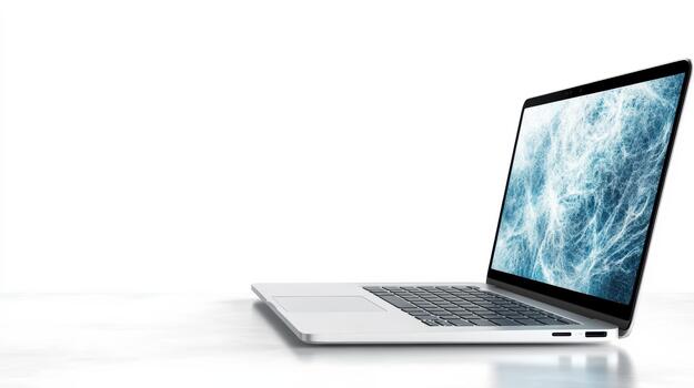 A laptop computer with a white background photo