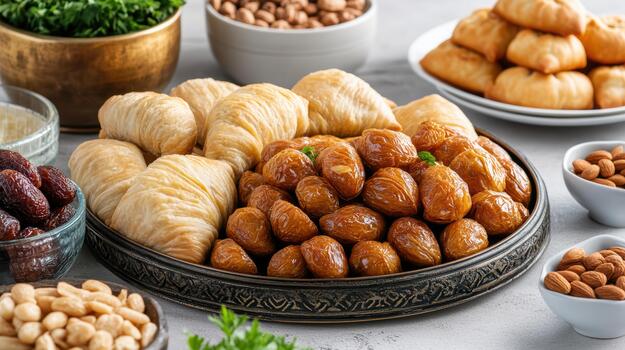 A variety of different types of dates and nuts photo