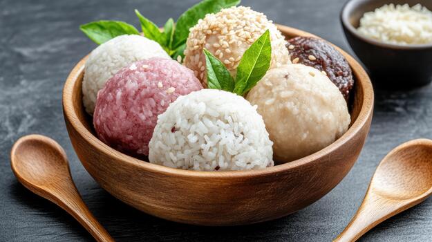 A bowl of rice with different types of rice photo