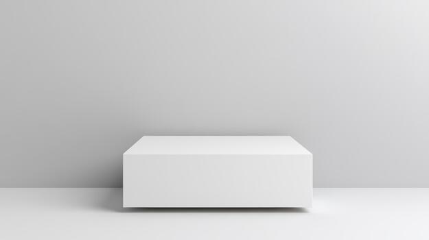 White cube on a white background 3d render photo