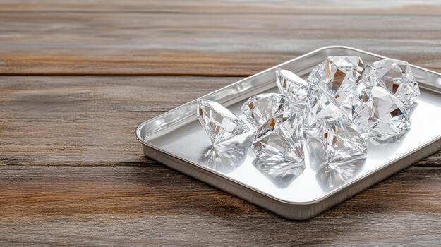 A tray with several diamond shaped pieces in it photo