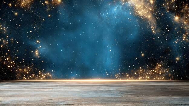 un vacío habitación con estrellas y un ligero brillante foto