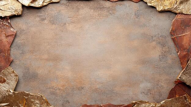 Gold leaf background with a frame on a grunge background photo