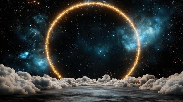 An image of a circular ring in the sky photo