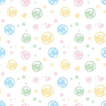 pastel burbuja sin costura modelo. burbuja patrón, guardería antecedentes. iridiscente, suave loseta diseño vector