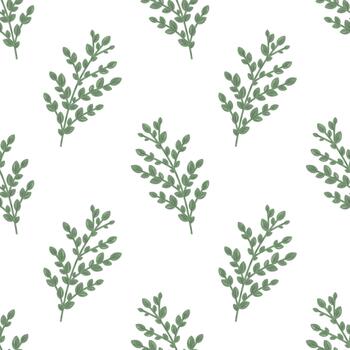 hoja sin costura patrón, ramita antecedentes. pequeño ramita repetir modelo. delicado hoja teja, naturaleza superficie diseño vector