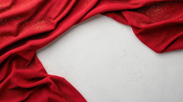 Red fabric with white background photo