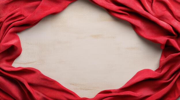 Red fabric on a white background photo