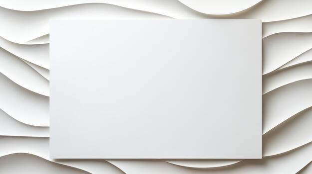 White square on a white background with wavy lines photo