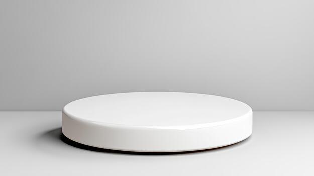 A white round table with a white lid photo