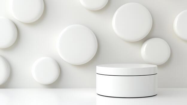 White round container on white background 3d rendering photo
