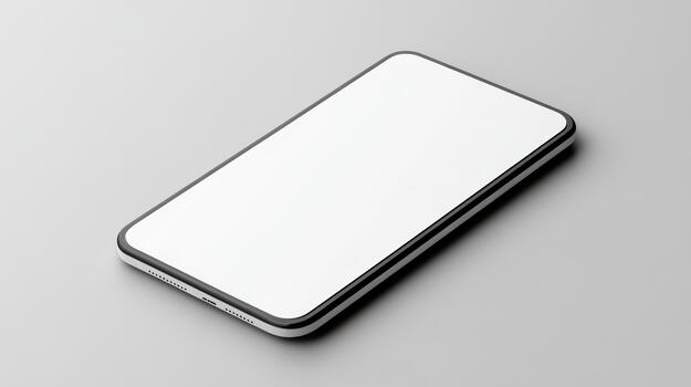 An empty white phone on a gray surface photo